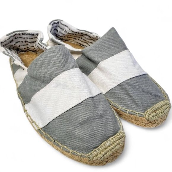 Soludos Striped Canvas Espadrille Slip On Flat Shoes Women's Nautical Lounge 6.5 - Picture 1 of 10